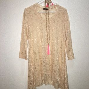 Paniz  lace top with necklace&bracelet set